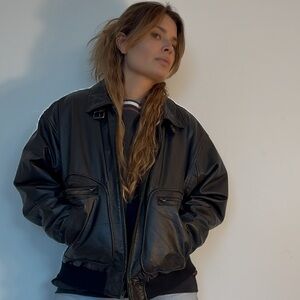 Vintage 1990s Worldalliance Originals Leather Bomber Jacket – Men’s M (Women’s L